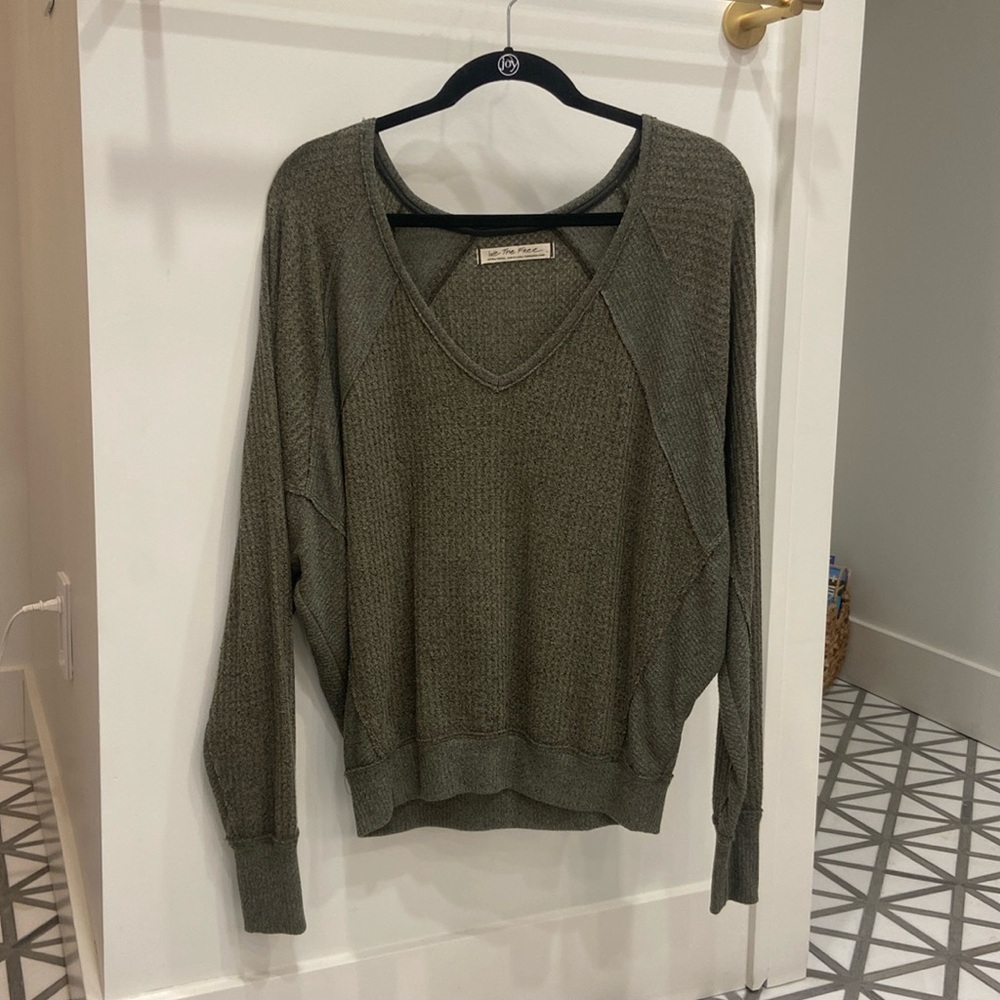 Free People shirt in army green color in extra small.